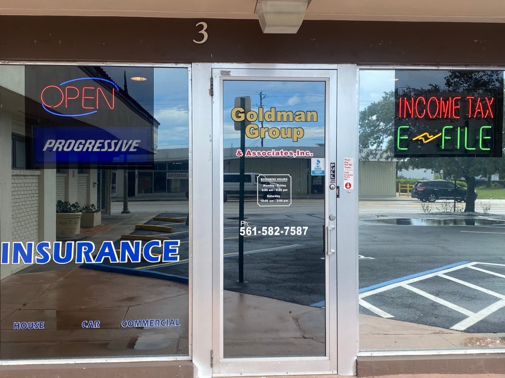 Insurance and income tax signs
